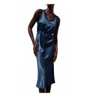 Nation LTD Sleeveless Maxi Dress Deep Blue NWOT Size Small Minimalist Boho Chic